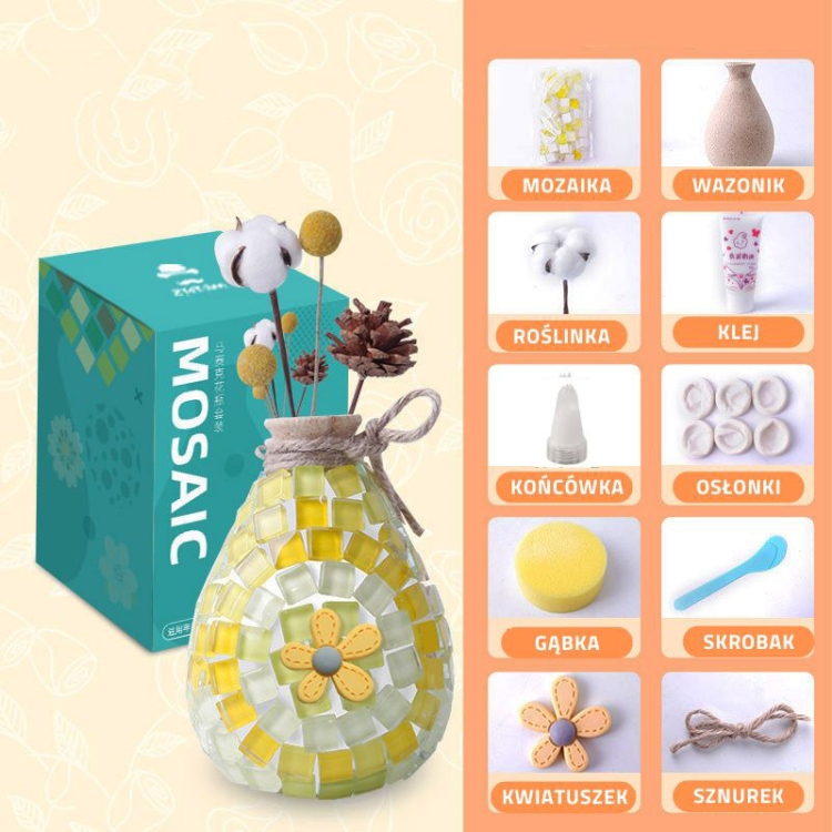 Wazonik DIY - mozaika żółta