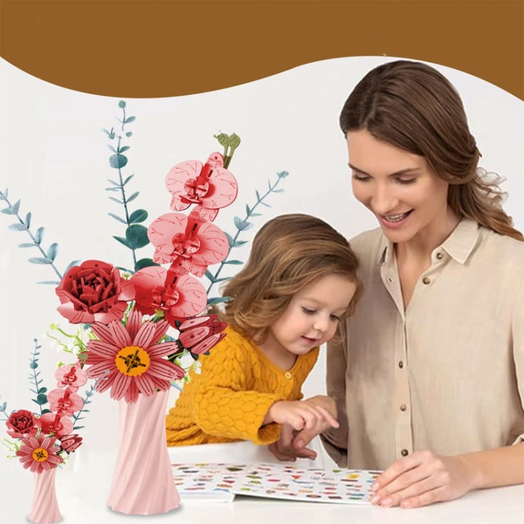 Różowy bukiet kwiatów - flower box DIY