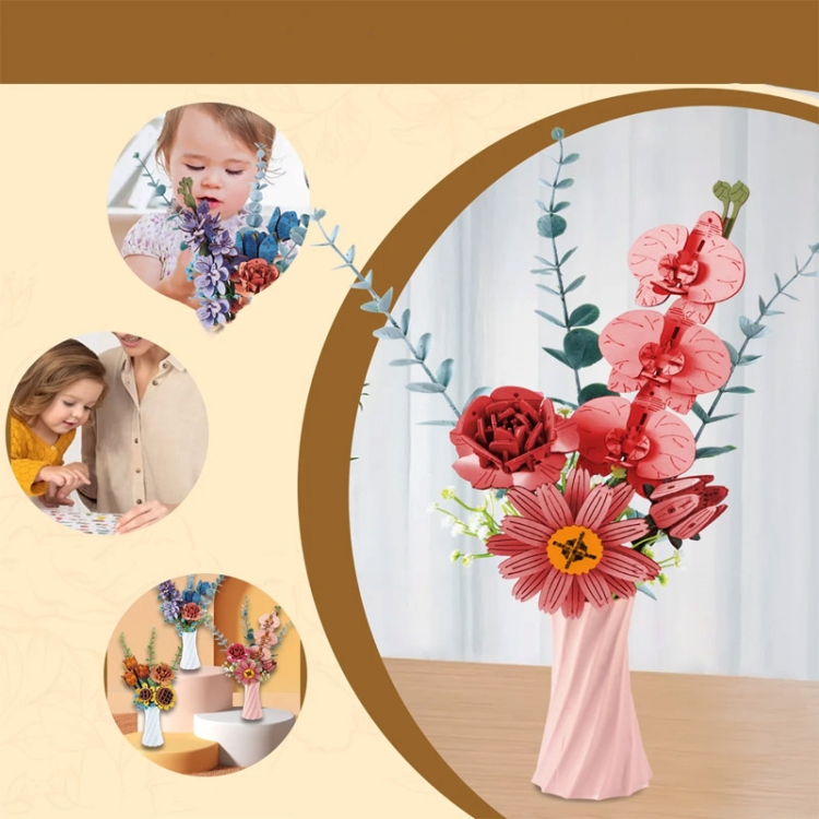 Różowy bukiet kwiatów - flower box DIY