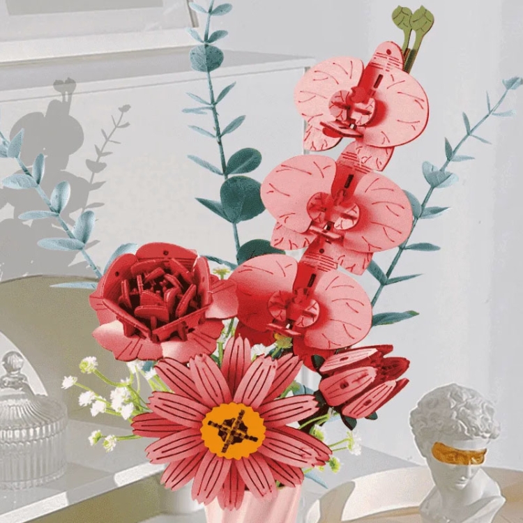 Różowy bukiet kwiatów - flower box DIY