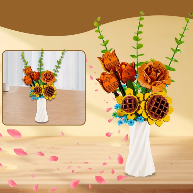 Pomarańczowy bukiet kwiatów - flower box DIY