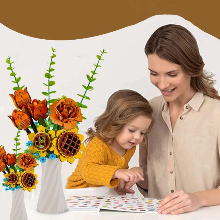 Pomarańczowy bukiet kwiatów - flower box DIY