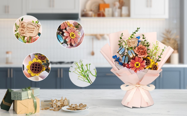 Bukiet kwiatów do postawienia - flower box DIY