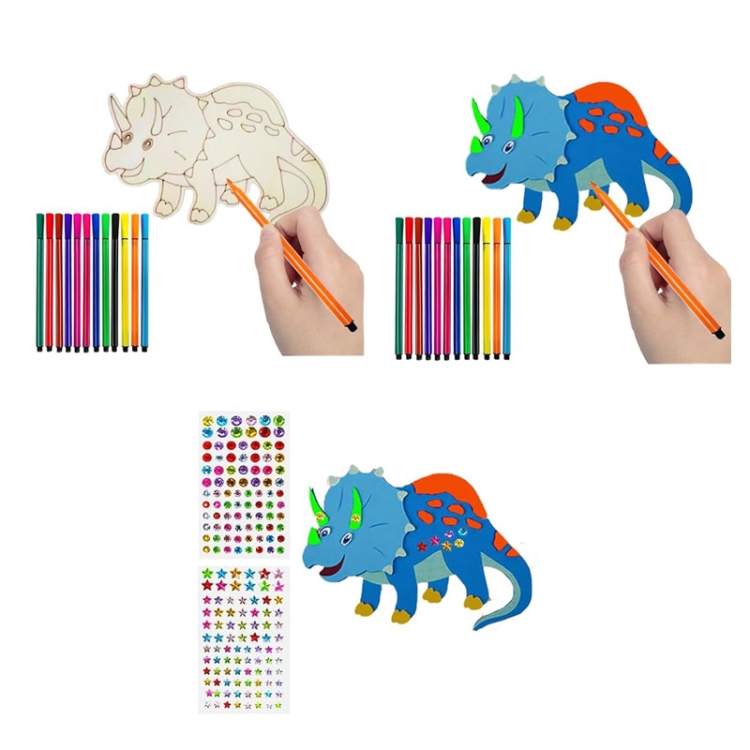 DINO - zestaw kreatywny do malowania - 30 elementów