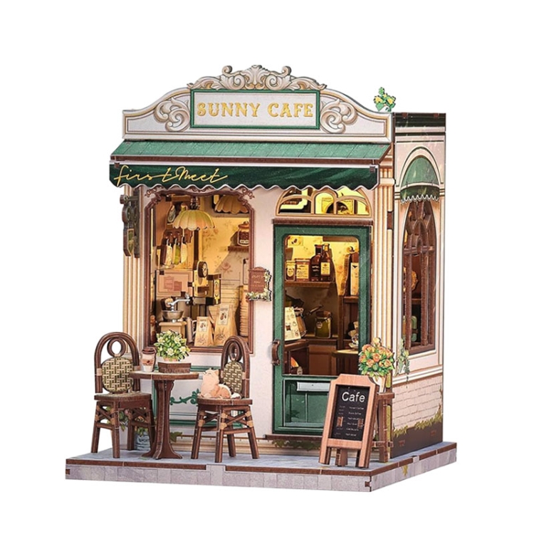 Miniaturowy domek Book Nook - Słoneczna kawiarnia