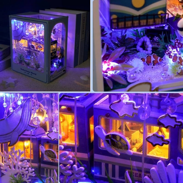 Miniaturowy domek Book Nook - Niebieski ocean