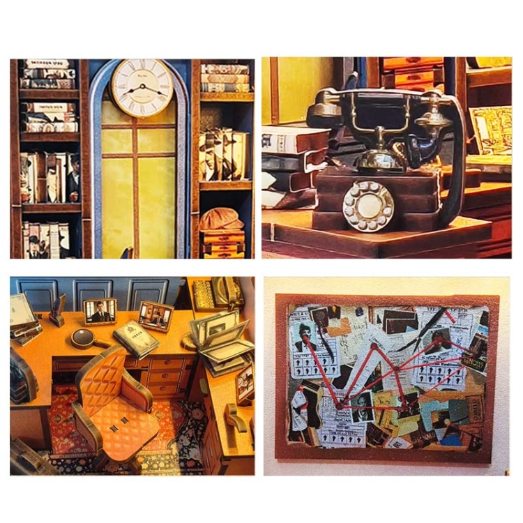 Miniaturowy domek Book Nook - Agencja detektywistyczna