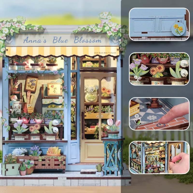 Miniaturowy domek Book Nook - Kwiaty szczęścia* - CuteBee