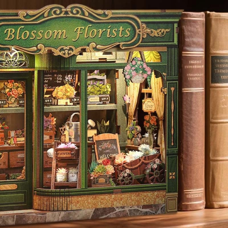 Miniaturowy domek Book Nook - Kwiaciarnia marzeń