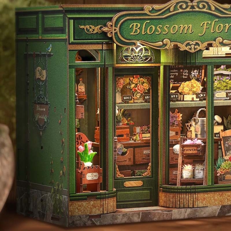 Miniaturowy domek Book Nook - Kwiaciarnia marzeń