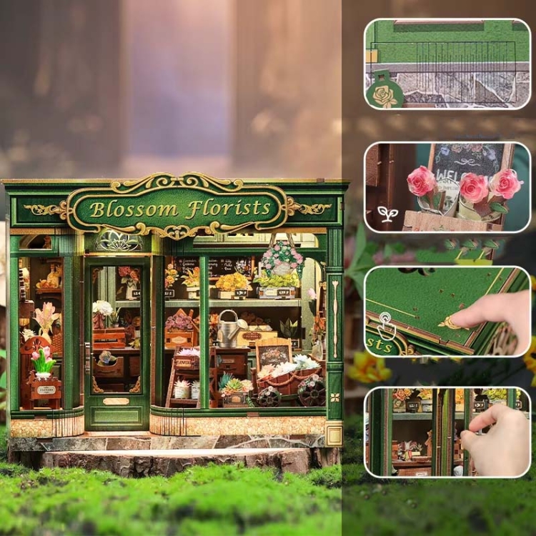 Miniaturowy domek Book Nook - Kwiaciarnia marzeń