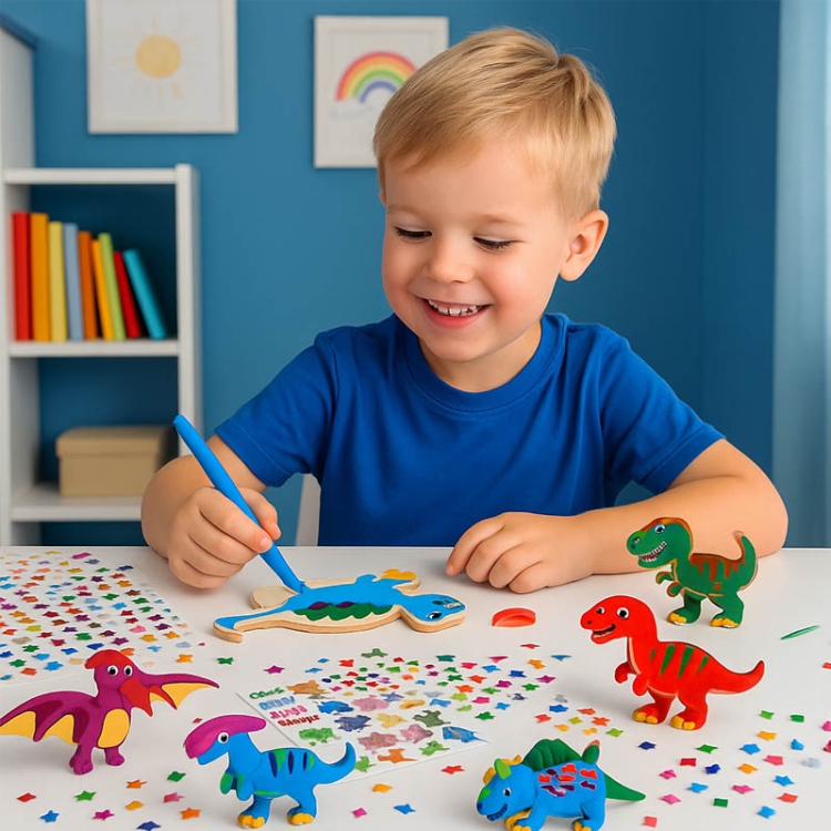 DINO - zestaw kreatywny do malowania - 30 elementów