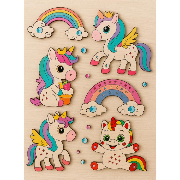 JEDNOROŻCE - zestaw kreatywny do malowania - 24 elementy