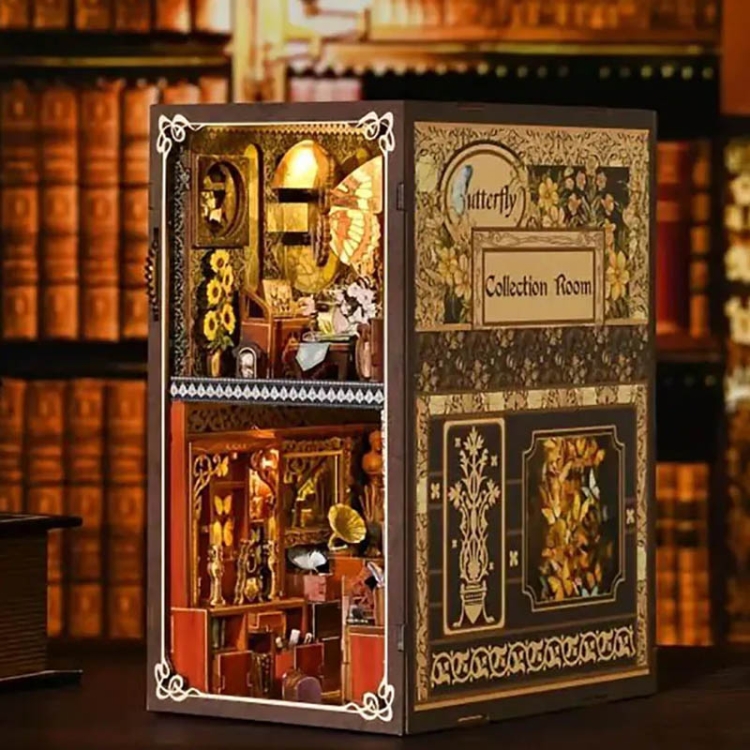 Miniaturowy domek Book Nook - Muzeum motyli