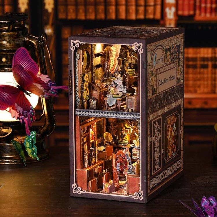 Miniaturowy domek Book Nook - Muzeum motyli