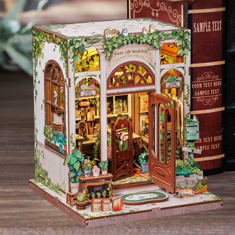 Miniaturowy domek mini Book Nook - Antykwariat pod zielonym bluszczem