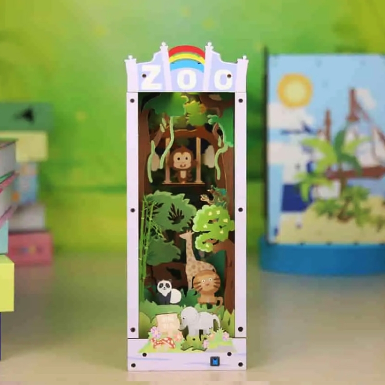 Miniaturowy domek Book Nook - Przygoda w ZOO