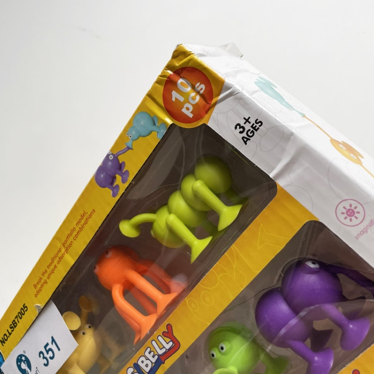 Wesołe stworki 10 el - silikonowe klocki konstrukcyjne przyssawki - Outlet 351