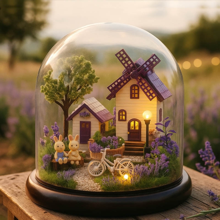 Miniaturowy domek - Lawendowa Prowansja*