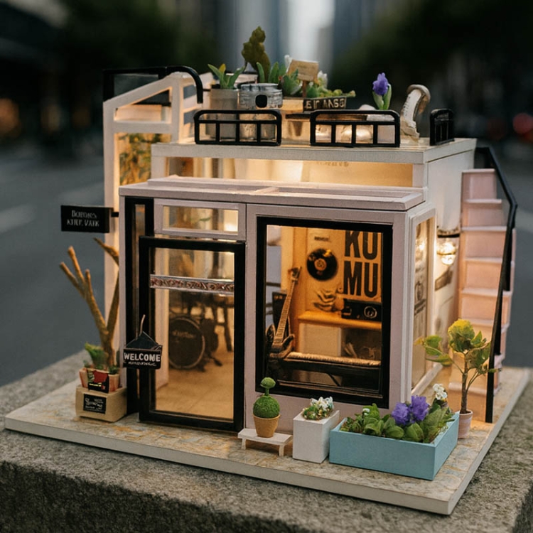 Miniaturowy domek - Muzyczny box