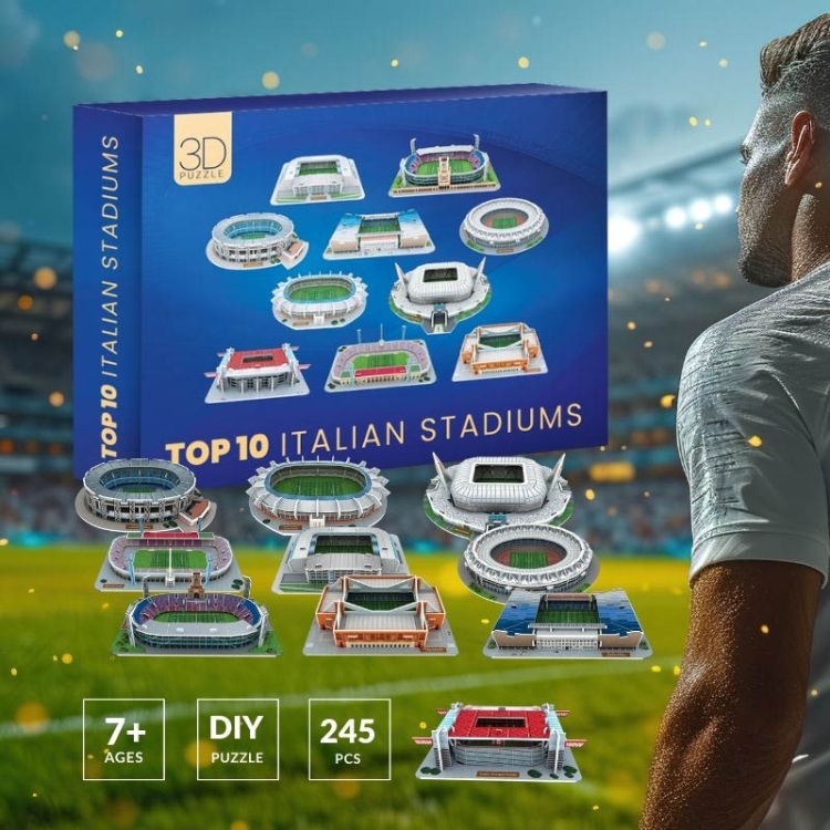Liga Włoska - Stadiony TOP 10 Italian - Puzzle 3D - 245 elementów