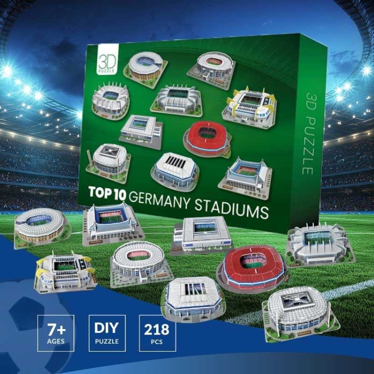 Liga Niemiecka - Stadiony TOP 10 Germany - Puzzle 3D - 218 elementów