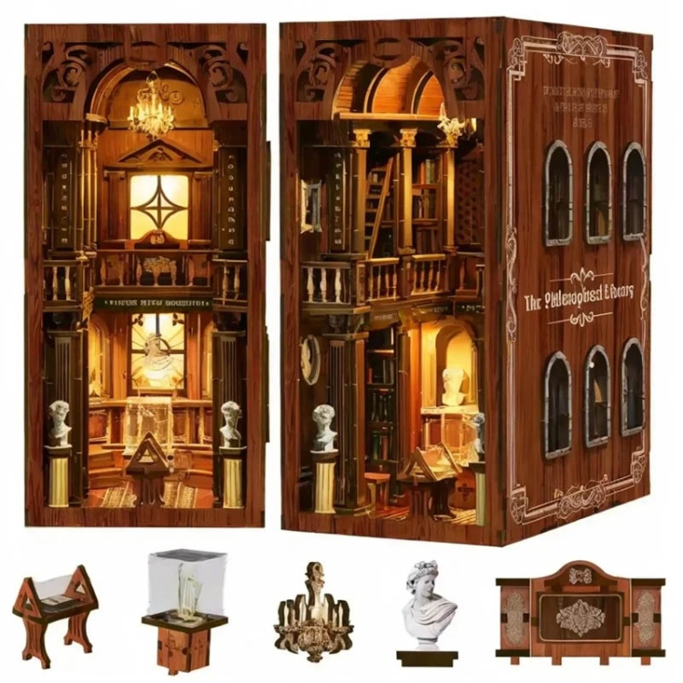Miniaturowy domek Book Nook - Wiktoriańska biblioteka