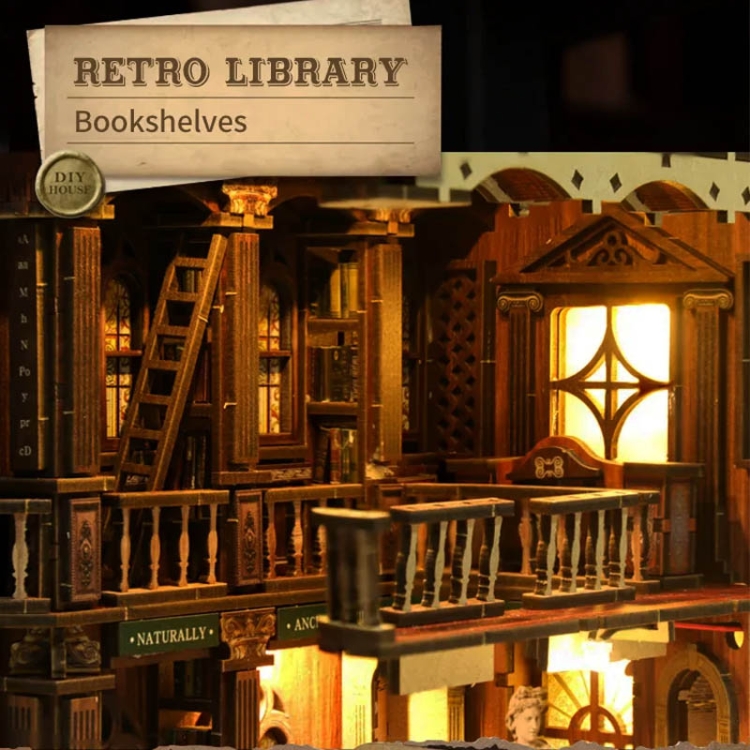 Miniaturowy domek Book Nook - Wiktoriańska biblioteka