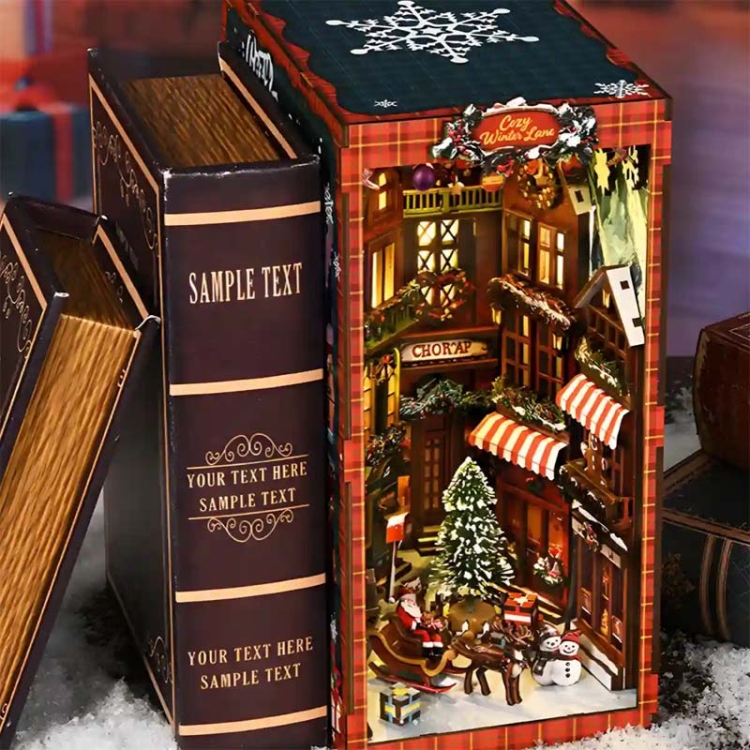Miniaturowy domek Book Nook - Świąteczna uliczka