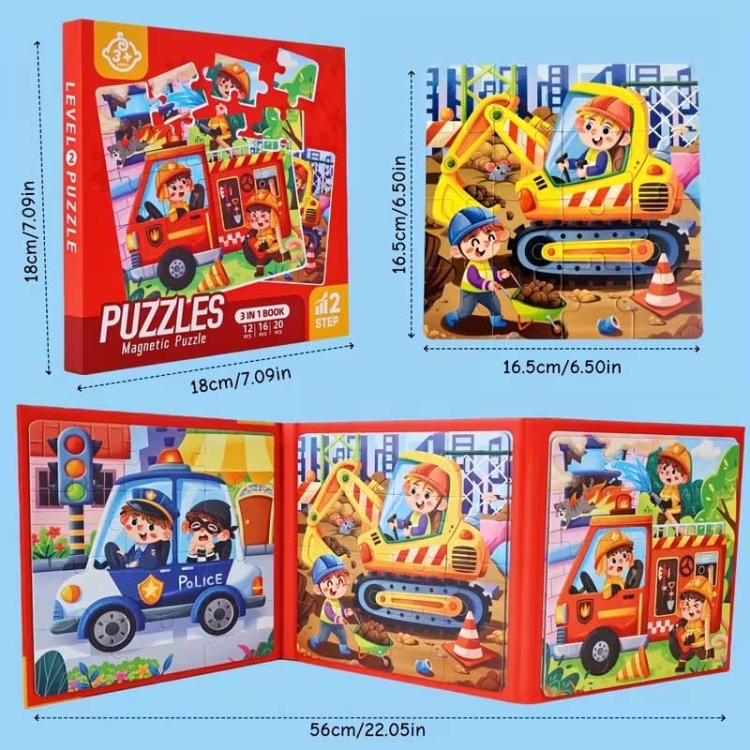 Puzzle magnetyczne - Poziom 2 - Samochody