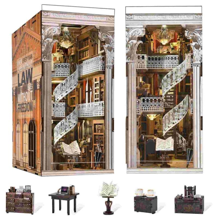 Miniaturowy domek Book Nook - Biblioteka Temidy