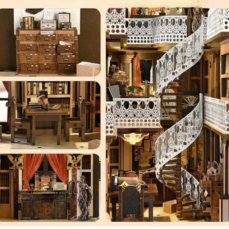 Miniaturowy domek Book Nook - Biblioteka Temidy