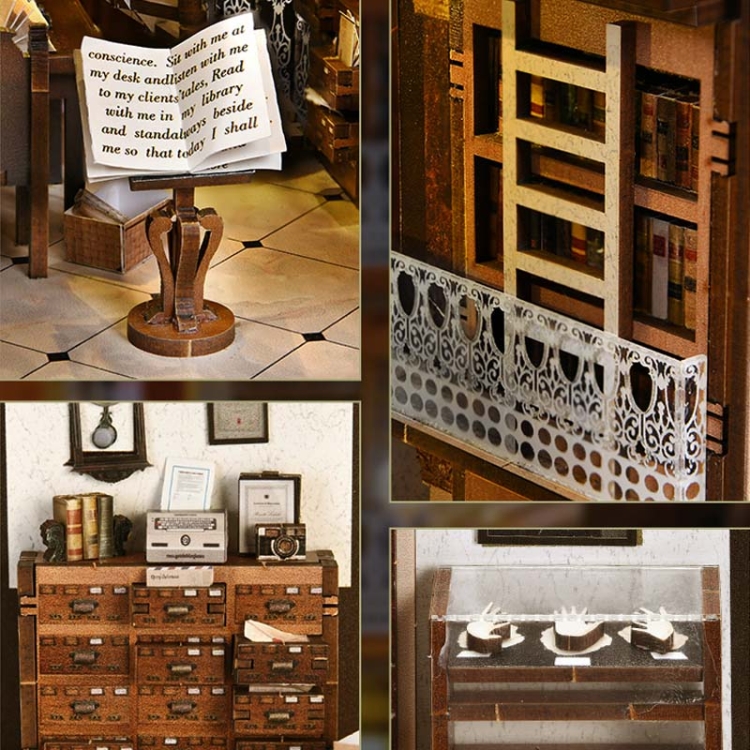 Miniaturowy domek Book Nook - Biblioteka Temidy