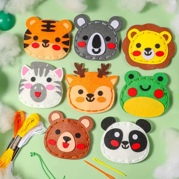 Zwierzęta - filcowy zestaw do szycia DIY zawieszki - 8 elementów