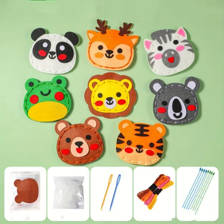 Zwierzęta - filcowy zestaw do szycia DIY zawieszki - 8 elementów