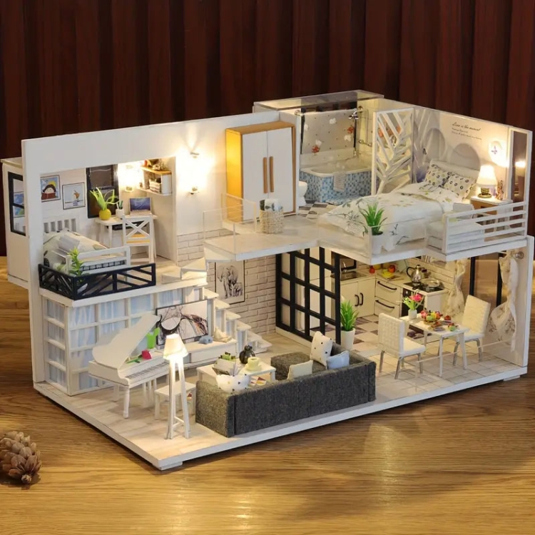 Miniaturowy domek - Śnieżna biel