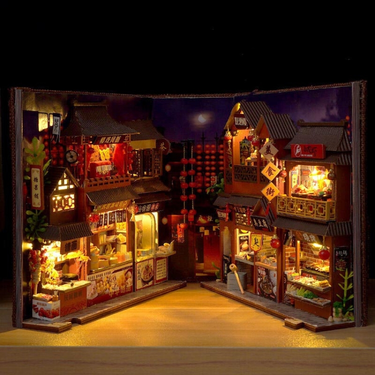 Miniaturowy domek Book Nook - Uliczka Księżycowego Blasku