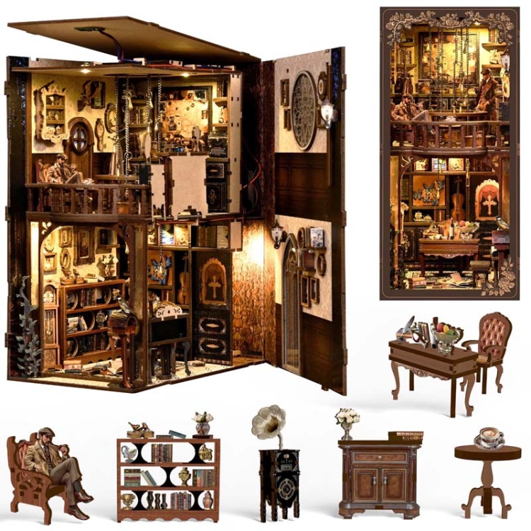 Miniaturowy domek Book Nook - Zagadki kryminalne