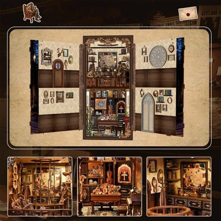 Miniaturowy domek Book Nook - Zagadki kryminalne