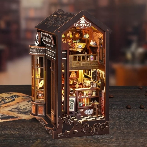 Miniaturowy domek Book Nook - Sklep z kawą