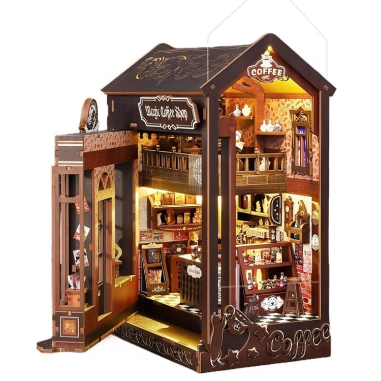 Miniaturowy domek Book Nook - Sklep z kawą