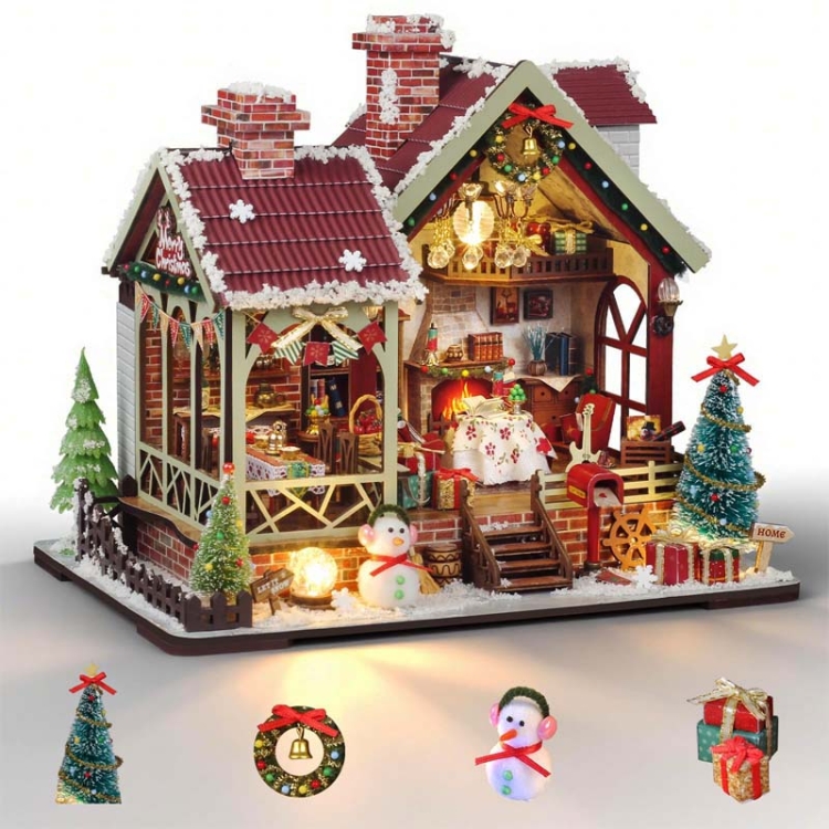 Miniaturowy domek - Chatka Świętego Mikołaja