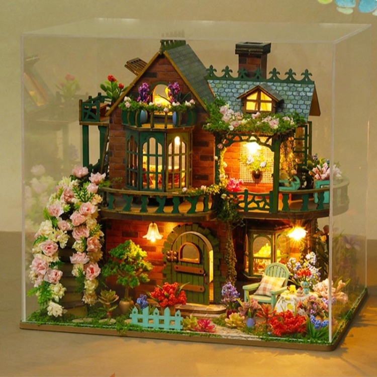 Miniaturowy domek - Domek pod różaną girlandą