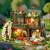 Miniaturowy domek - Domek pod różaną girlandą