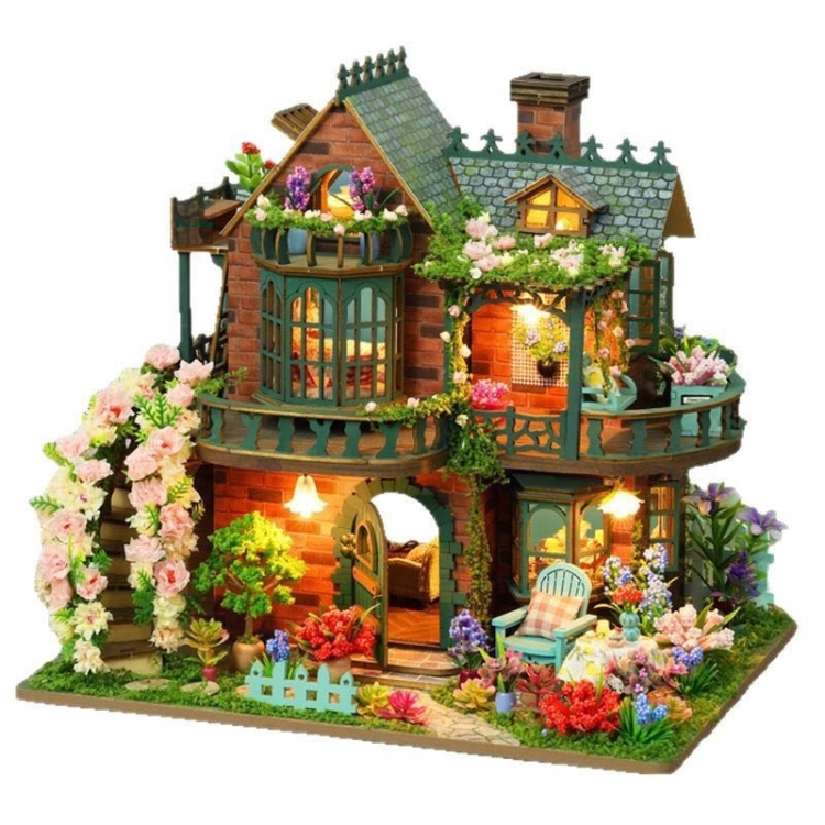 Miniaturowy domek - Domek pod różaną girlandą