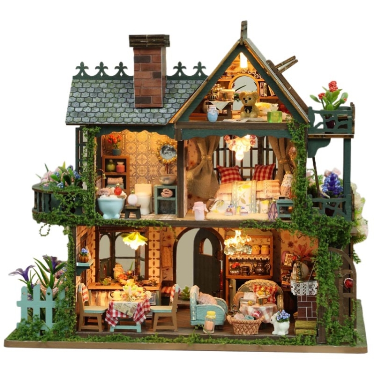 Miniaturowy domek - Domek pod różaną girlandą