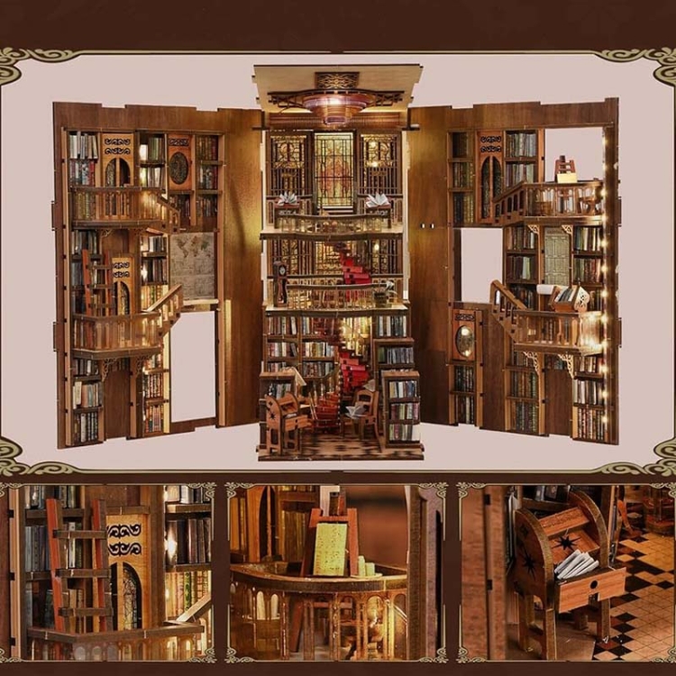 Miniaturowy domek Book Nook - Biblioteka Narodowa