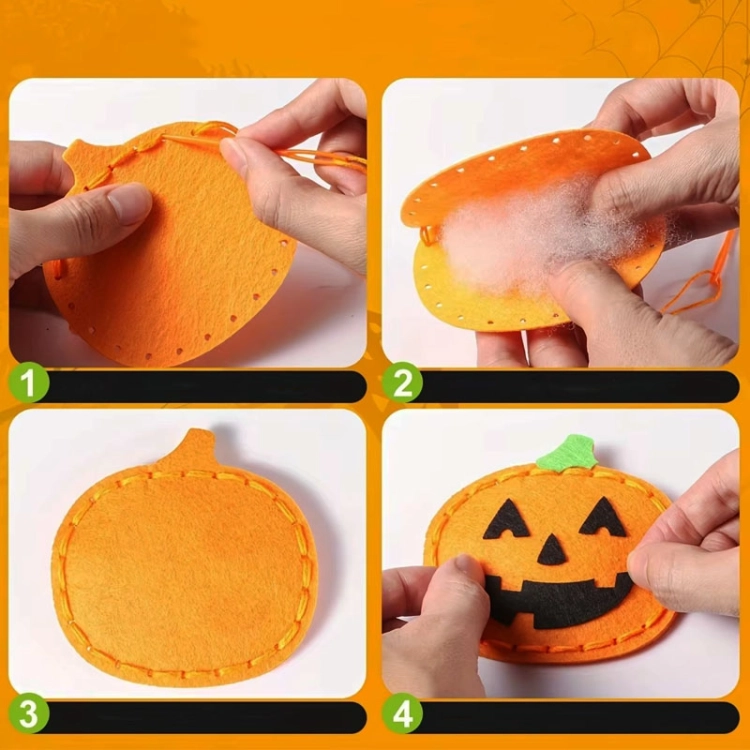 HALLOWEEN - filcowy zestaw do szycia DIY zawieszki - 8 elementów