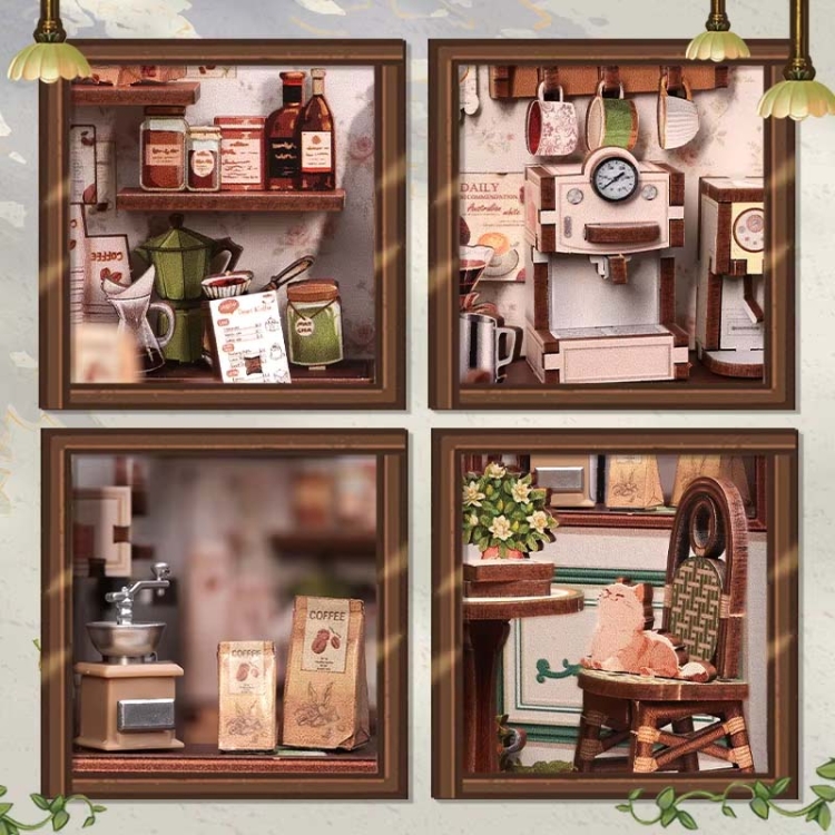 Miniaturowy domek Book Nook - Słoneczna kawiarnia