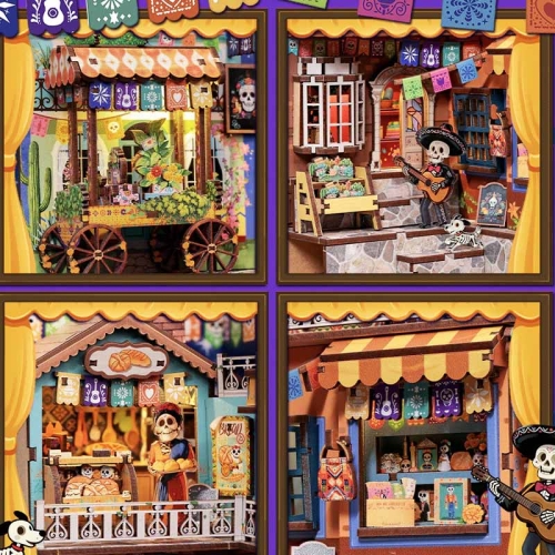 Miniaturowy domek Book Nook - Fiesta po lampionami